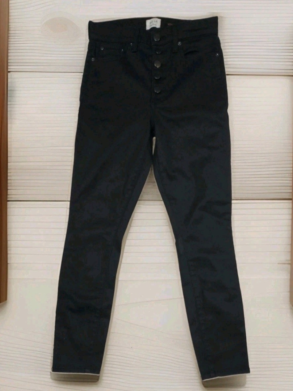 Ao.LA Alice Olivia High-Waist Black Coated Button-Fly Women’s Jeans